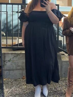 Abercrombie & Fitch Black Puff Sleeve Top + Skirt Set size xl